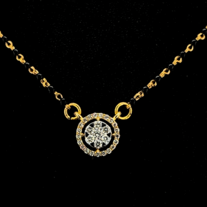 Divine Bloom Pure Gold Diamond Mangalsutra Pendant